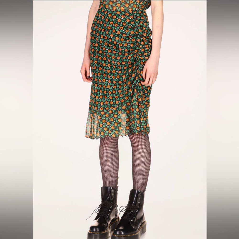 Anna Sui Rosy Dot Mesh Skirt size S